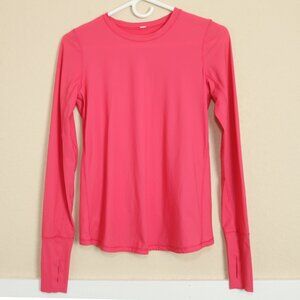 Lululemon Sunaway Runaway Long Sleeve Top Womens 4 Hot Pink Stretch VEUC